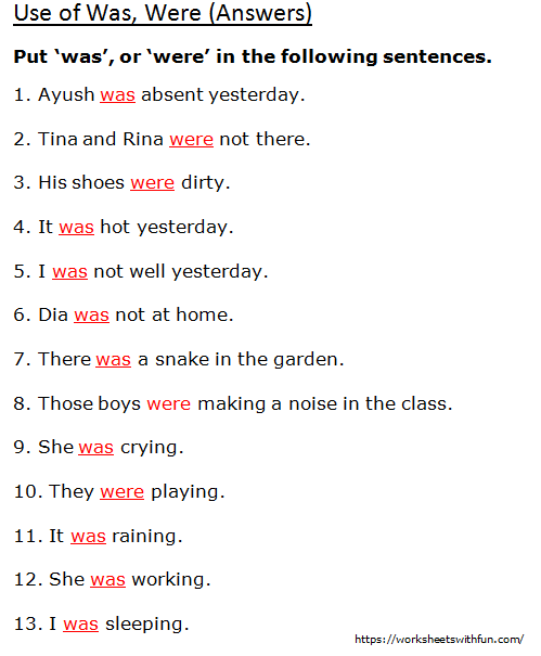 english-class-1-use-of-was-were-put-was-or-were-in-the-sentences-worksheet-1-answers